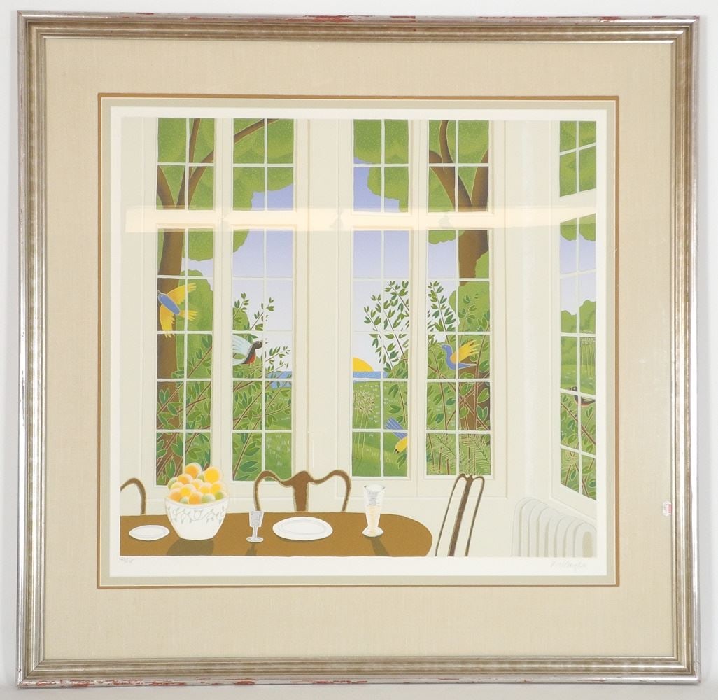 Serigraph signed (Thomas) McKnight, 26 3/4" x 28", "Breakfast Room" #48/175. (1 of 3)