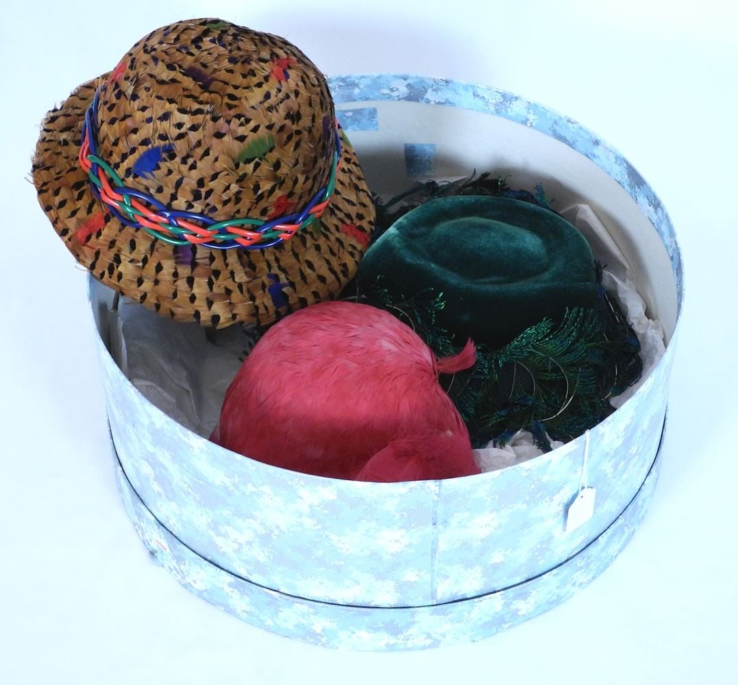 Lot of 3 Feathered Hats: Bes-Ben / Saks & Marshall Field. (1 of 3)