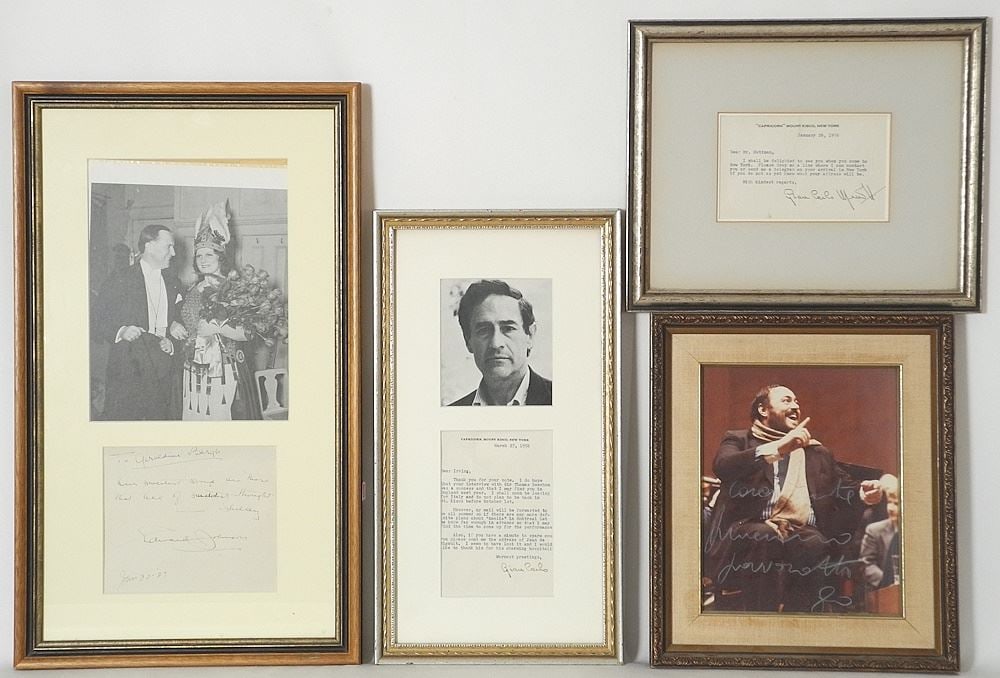 Operatic Interest (4): E.Johnson ALS / G.Menotti (2) LS / L.Pavarotti signed Photo. (1 of 8)