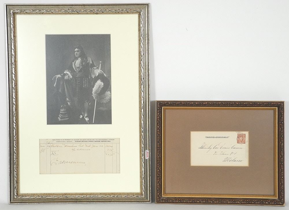 Operatic Interest (2): Enrico Caruso , Postcard Sent to & signed Document (1 of 8)