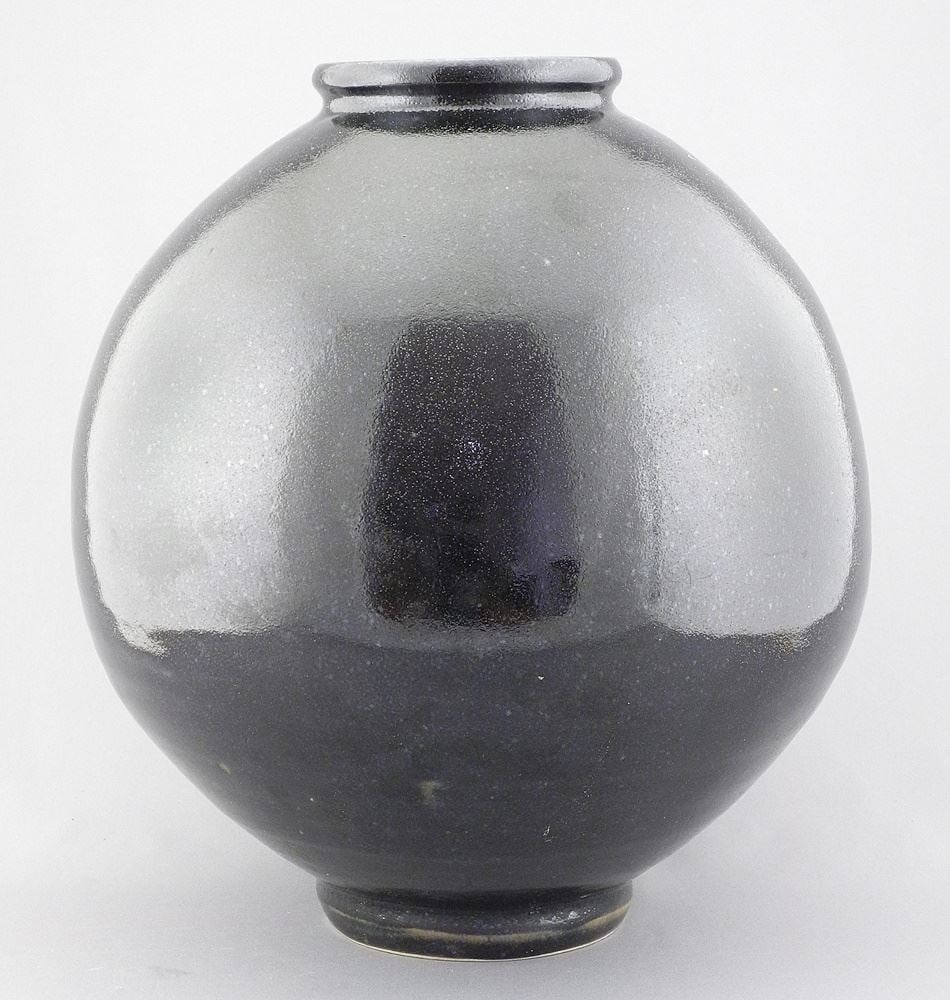 Yukon Black Stoneware Vase signed with Impressed Mark of Wayne Ngan, 11 3/4"h. (1 of 9)