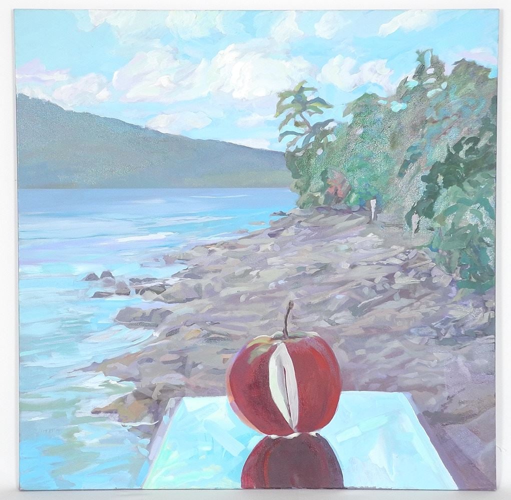 Oil on Canvas by Glenn Howarth, 30" x 30", B Bay Apple 1". (1 of 4)