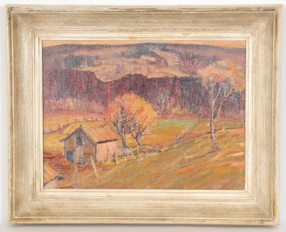 Oil on Artist Board signed E.A. (Ernest Alfred) Dalton, 12" x 16", "Autumn Landscape". (1 of 3)