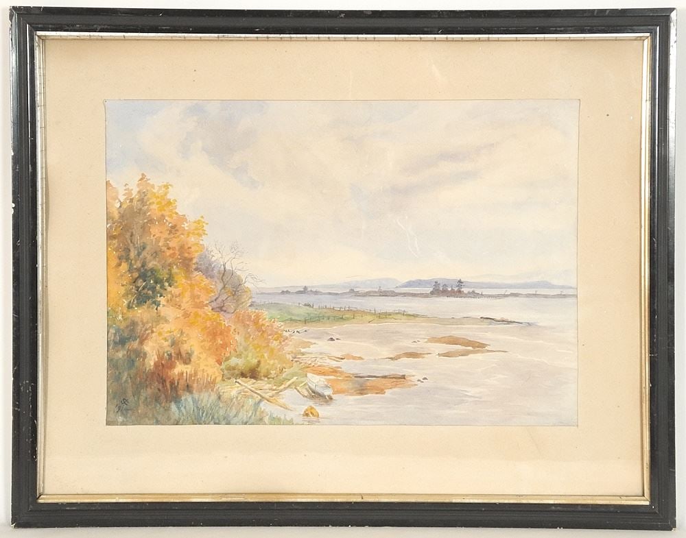 Watercolour Monogrammed JC (Josephine Crease), 1914, 13 1/2" x 19 1/2", "Comox, BC...". (1 of 5)