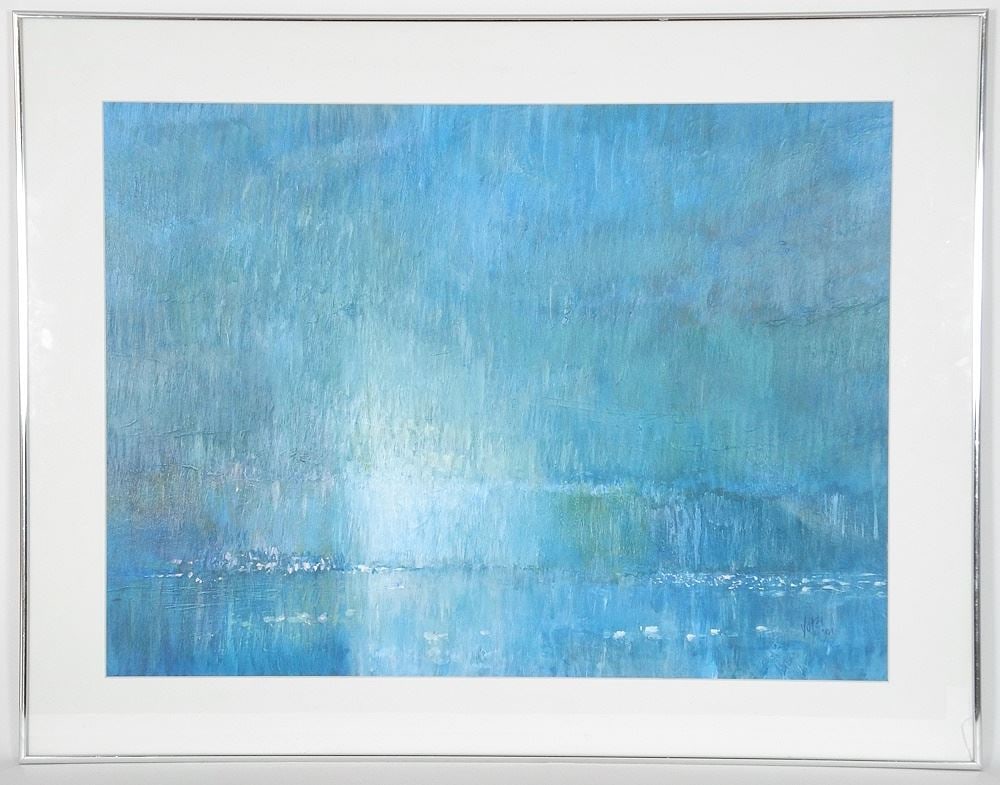 Acrylic on Arches signed (Norman) Yates'91, 20 1/2" x 37 3/4", "Inside Passage #5".: Acrylic on Arches signed (Norman) Yates'91, 20 1/2" x 37 3/4", "Inside Passage #5".