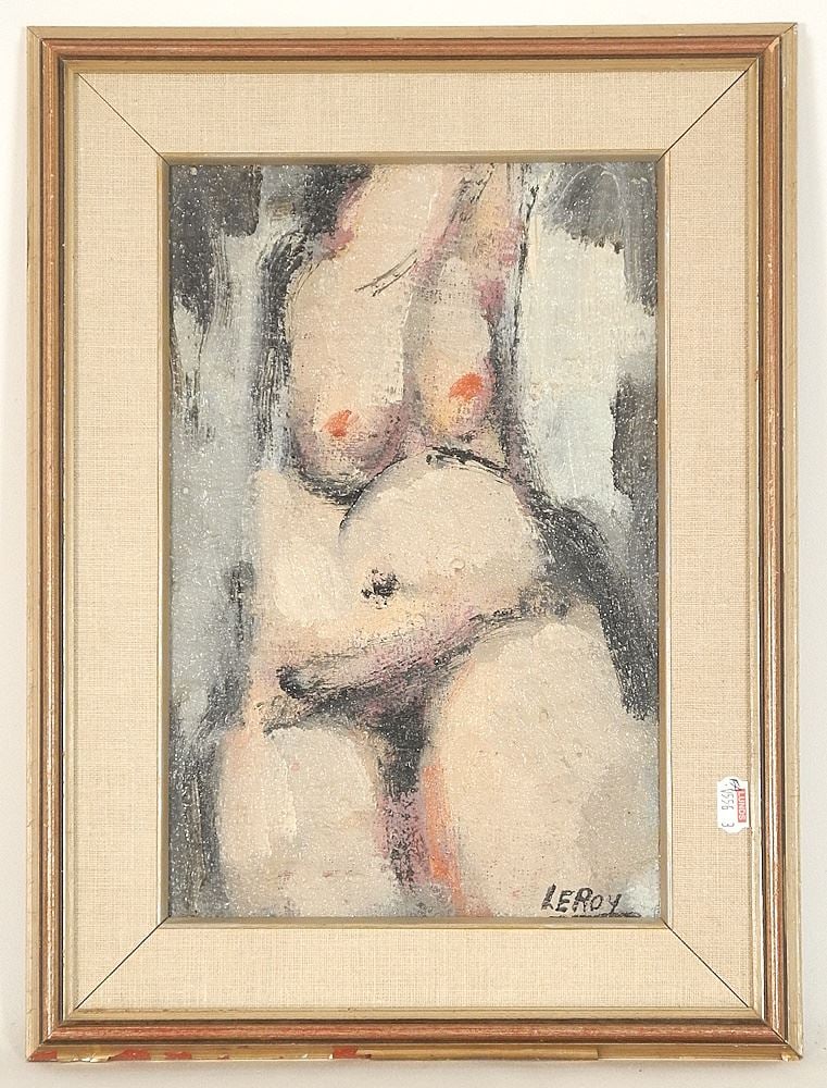 Oil on Linen Mounted on Board signed LeRoy (Jensen), 12" x 8", "Small Loving Landscape".: Oil on Linen Mounted on Board signed LeRoy (Jensen), 12" x 8", "Small Loving Landscape".