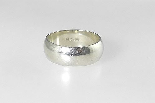 14K (marked) White Gold Band, Size 8 , 6.4 Grams. (1 of 2)