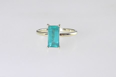 14K (marked) Yellow Gold 1.49 Carat Natural Emerald Ring, Size 7, 2.7g, with Box. (1 of 5)