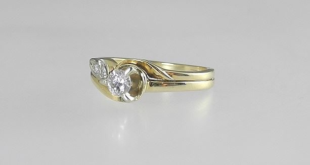 14K & 18K Gold Ring with Genuine Gemstones, 3.61g, Sizes 5 3/4. (1 of 4)