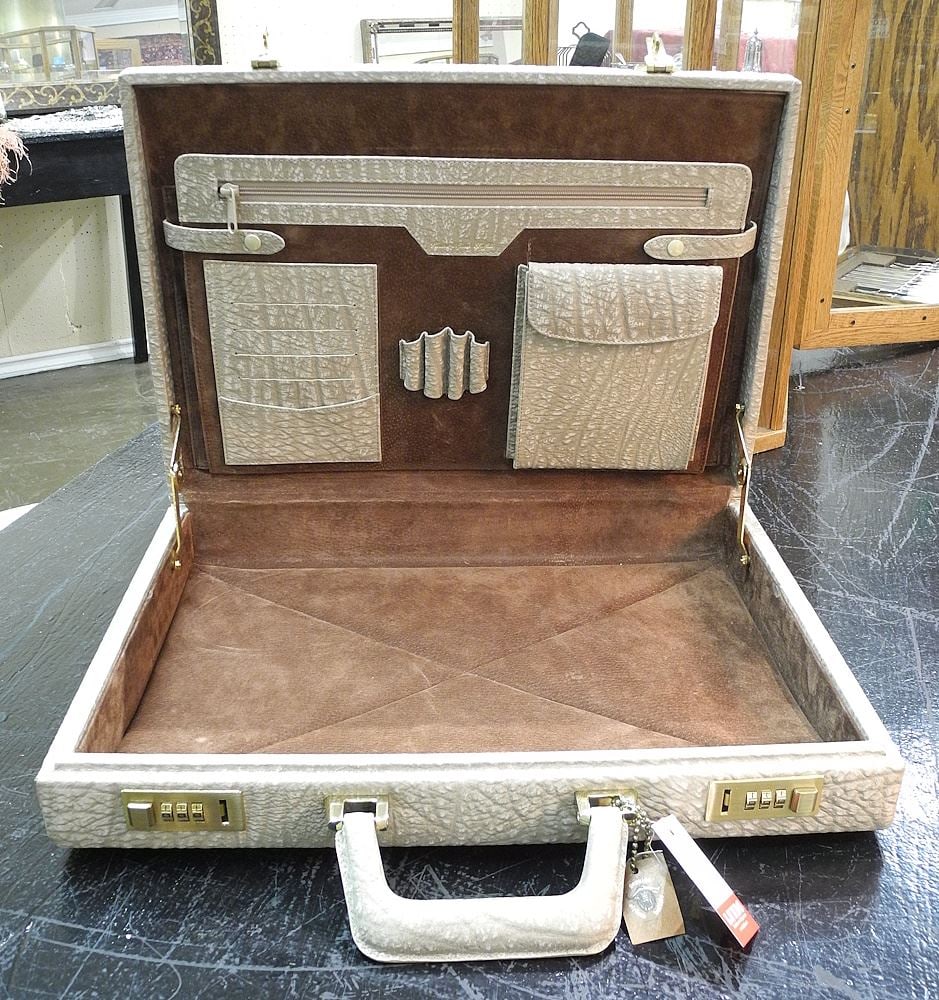 South Africa Buffalo Skin Briefcase 13 1/4" x 18 1/2" x 3 1/2". (1 of 4)