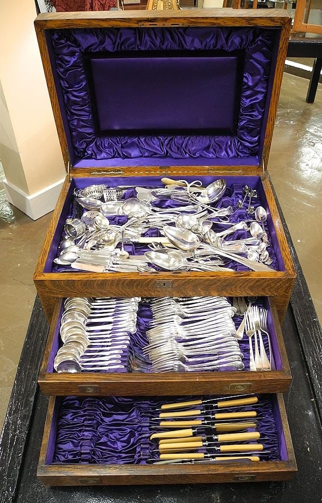 Canteen of Silver Plated Flatware Service & Other Serving Pieces etc. (1 of 4)