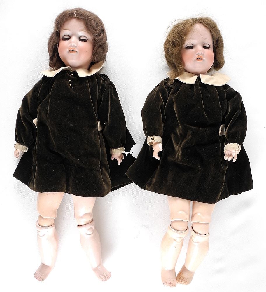 2 Armand Marseille Porcelain Head Dolls: 390, 4 1/2 & 21"h. (1 of 3)