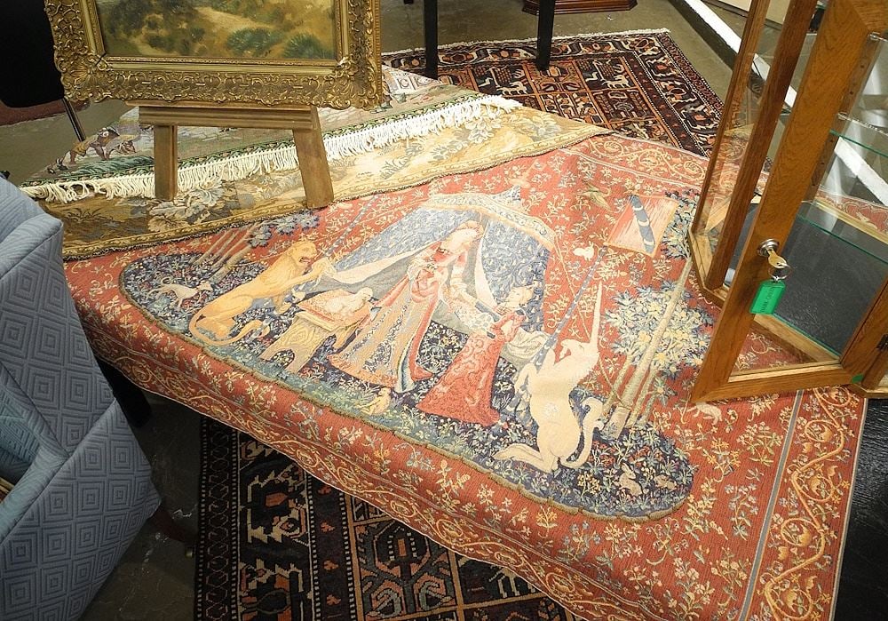 3 Tapestry Panels: Goblys (42" x 56") / 2 French / Belgian Approx. 29" x 66". (1 of 5)