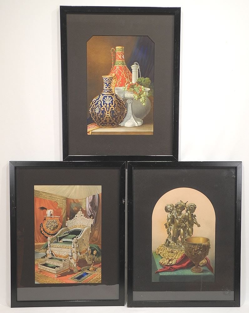 Three 19th C. Lithographs of Various Subjects, Crystal Palace Exhibits 1851, Approx. 14 1/4" x 9 (1 of 4)