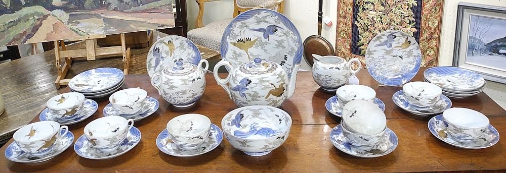 Fukugawa Japanese Porcelain Tea Service.: Fukugawa Japanese Porcelain Tea Service.