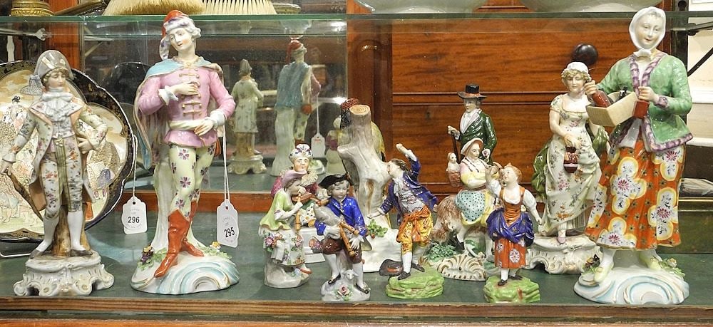Collection of Continental Porcelain Figures, 4" - 9 1/2"h. (1 of 2)