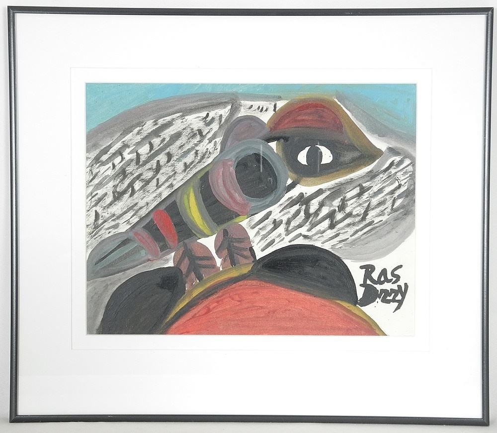 Mixed Media on Paper signed RAS Dizzy, 10" x 13", "When Birds Season", 1998. (1 of 4)