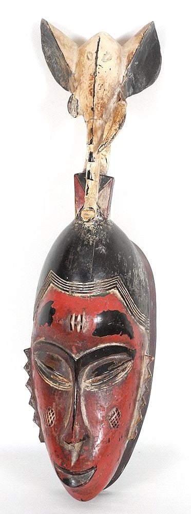 Ivory Coasty Baule 'Human Fertility' Mask, 20 1/2"h.: Ivory Coasty Baule 'Human Fertility' Mask, 20 1/2"h.