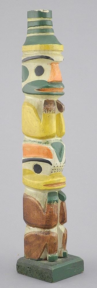 Northwest Coast Model Totem Pole, 10 7/8"h. (1 of 4)