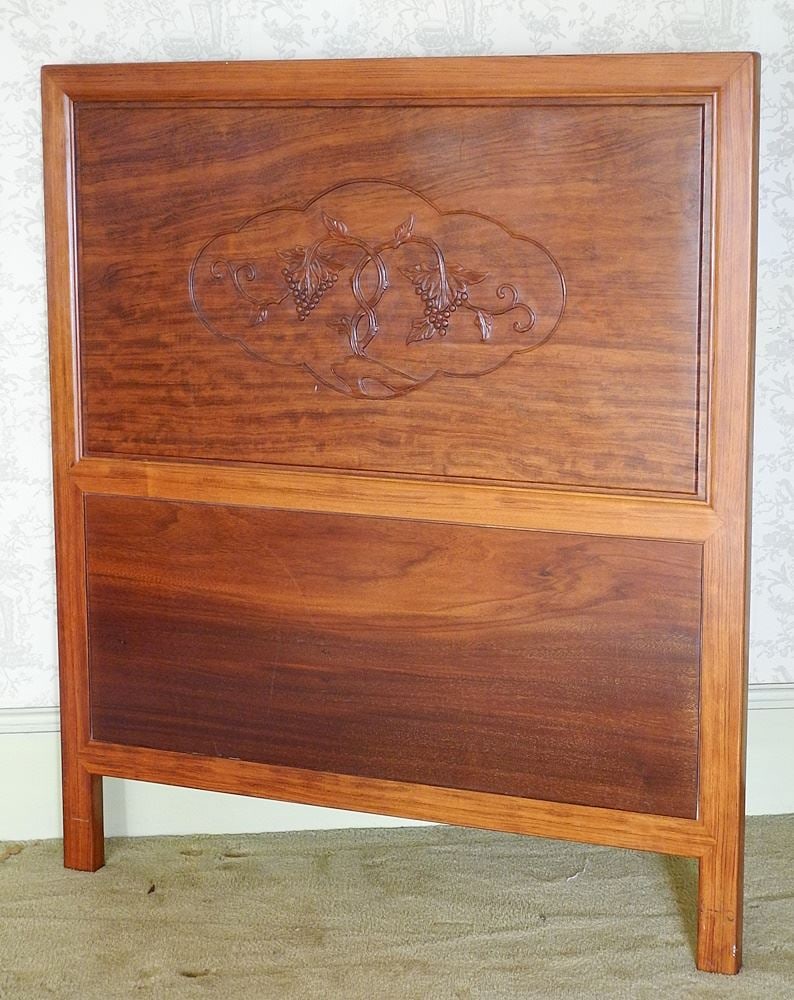Chinese Carved Hardwood Headboard,: Chinese Carved Hardwood Headboard,