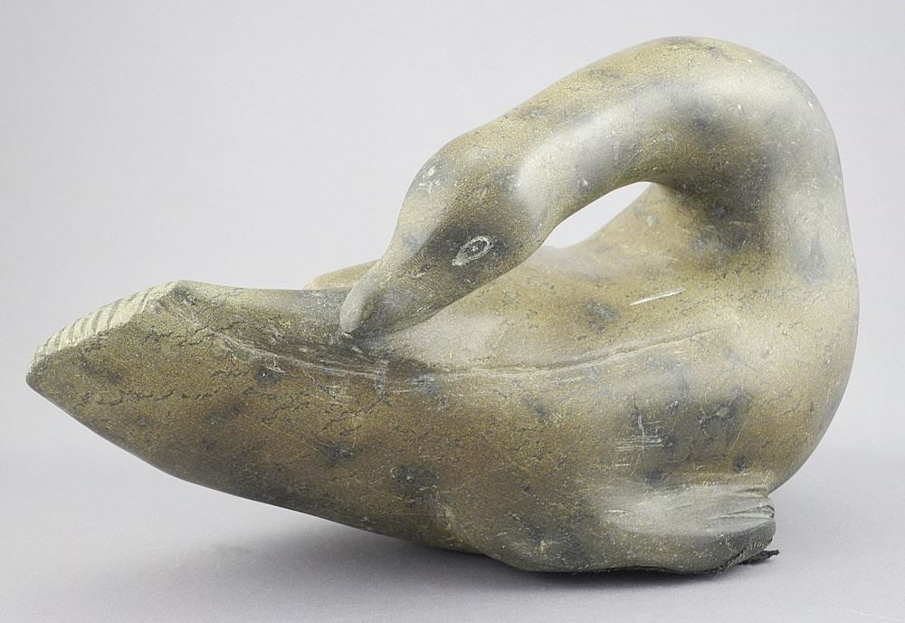 Unsigned Inuit Goose Carving, 10 3/4 "L. (1 of 3)