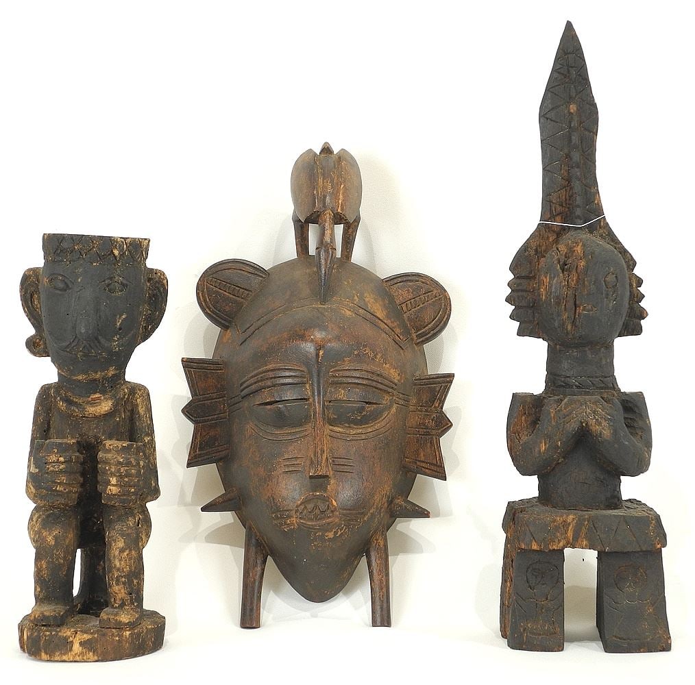 2 Carved African Figures, Tallest 19". (1 of 2)