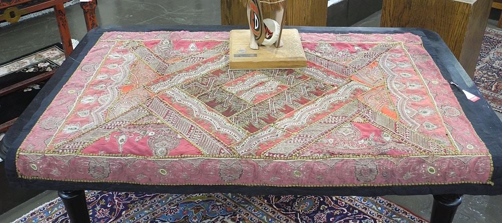 South Asian Sari Tapestry, Approx. 61" x 42".: South Asian Sari Tapestry, Approx. 61" x 42".