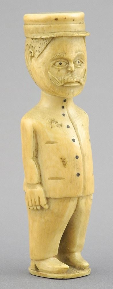 Congolese European Figure Seal, MBH, 4 1/4"h, NO EXPORT. (1 of 7)