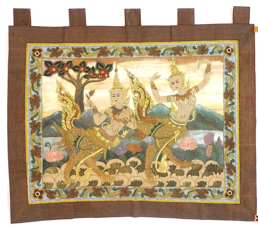 Thai Kalaga Textile with Mounting Rod, 32" x 40 1/2". (1 of 5)