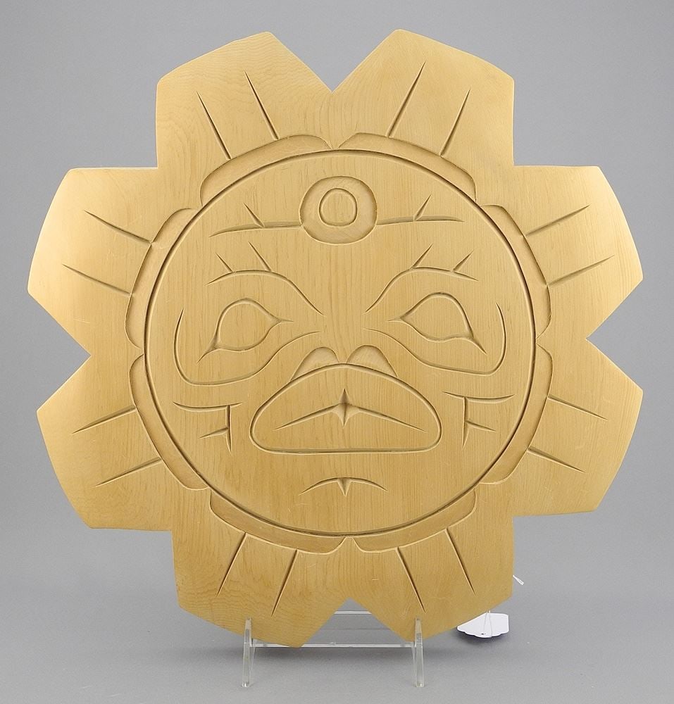 Northwest Coast "Sun" Plaque signed Tony C. Dec. 1997, 13 3/8" Diam. (1 of 2)