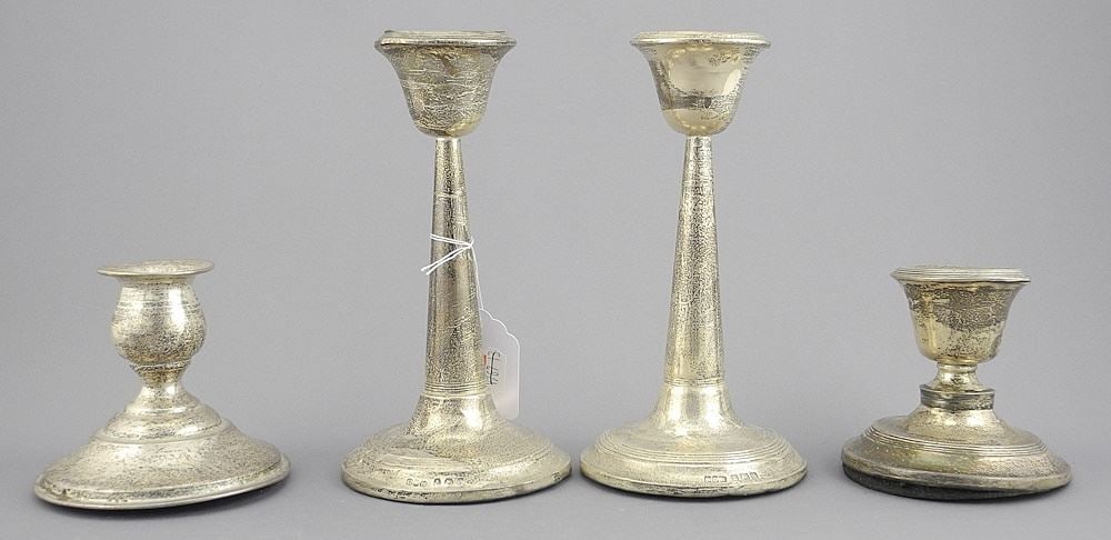 Four Weighted Sterling Silver Candlesticks, Tallest 6 7/8". (1 of 5)
