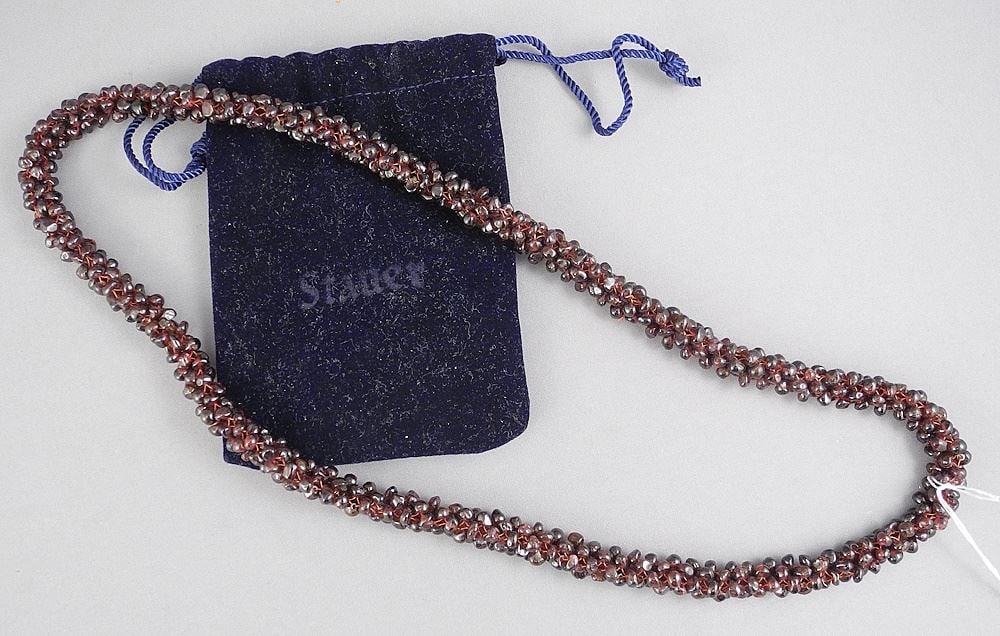 Stauer Garnet Pebble Necklace, 22"L with Pouch.: Stauer Garnet Pebble Necklace, 22"L with Pouch.