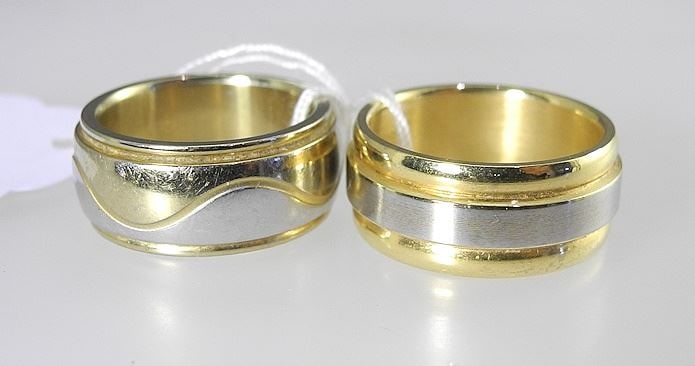 Two 14K (tested) Yellow Gold Ring Bands, Size 5 & 5 1/4, TW 11.6g. (1 of 2)