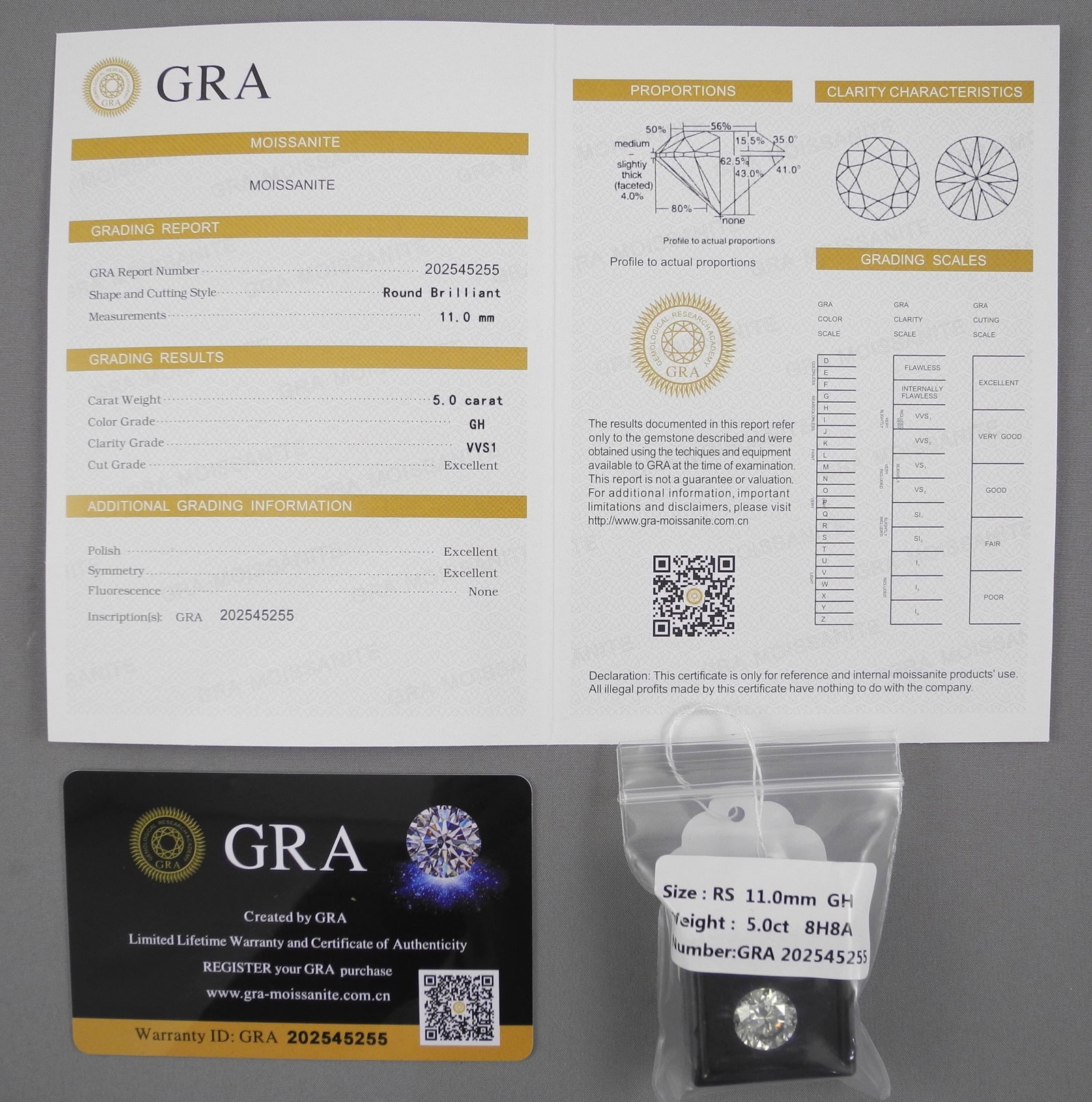 5c Loose Moissanite with Certificate: 5c Loose Moissanite with Certificate