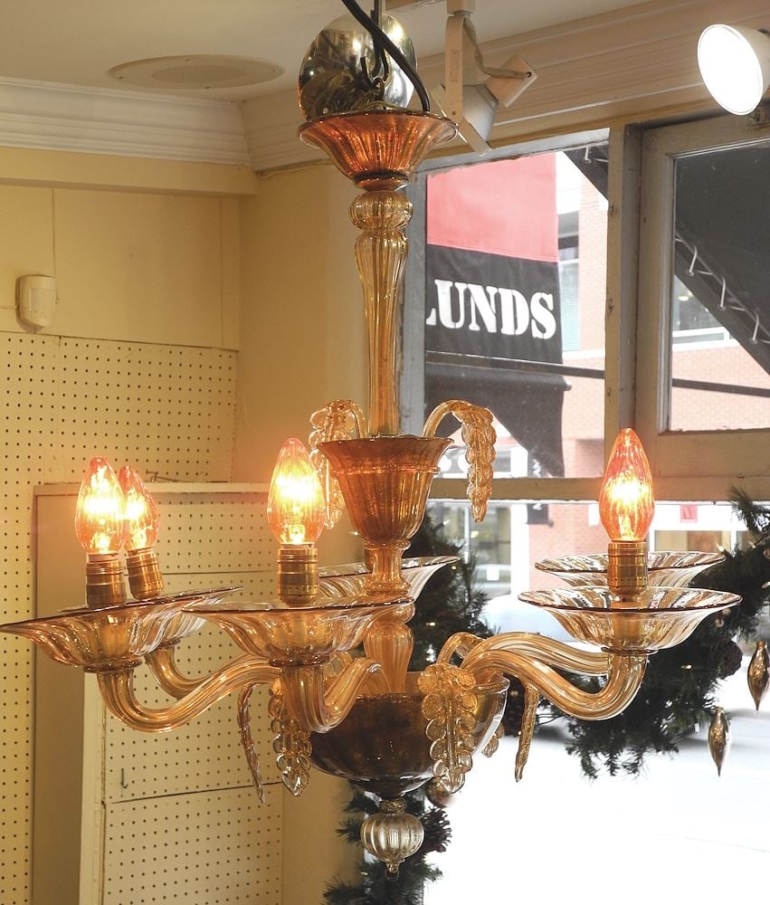 Murano Glass Chandelier with 6 Branches Approximately 26"h. (1 of 10)