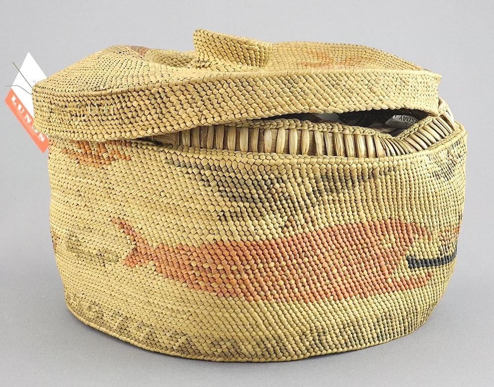 Large Nuu-Chah-Nulth Basket, 5 1/4" Diameter (warpage noted). (1 of 6)