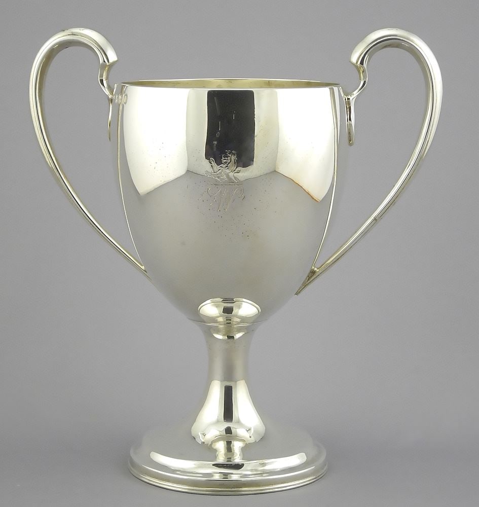 George III Irish Silver Two Handled Cup, Dublin 1807, 7 7/16"h, 439g. (1 of 9)