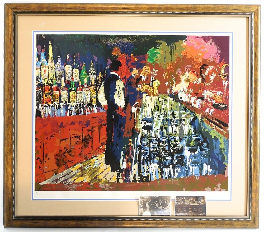 Framed Print signed Leroy Neiman, 48" x 42", "The Chicago Key Club Bar #192/475. (1 of 8)