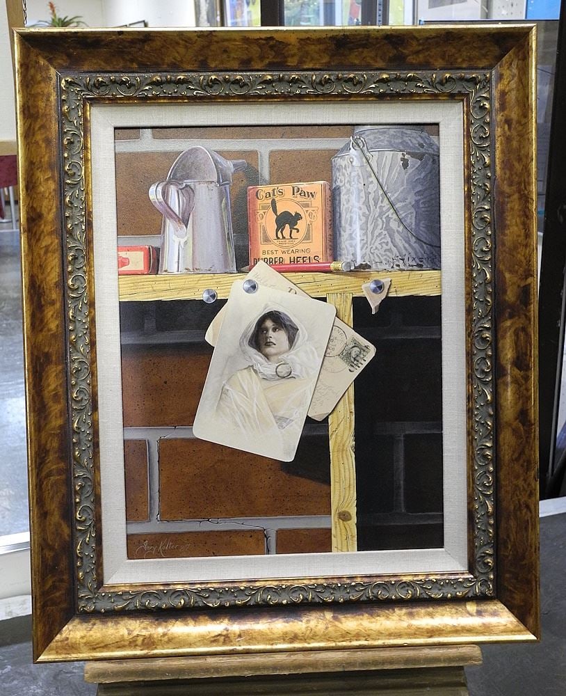 Mixed Media on Board signed Gary Kolter'87, 15 1/2" x 11 1/2", "Dream Girl". (1 of 2)