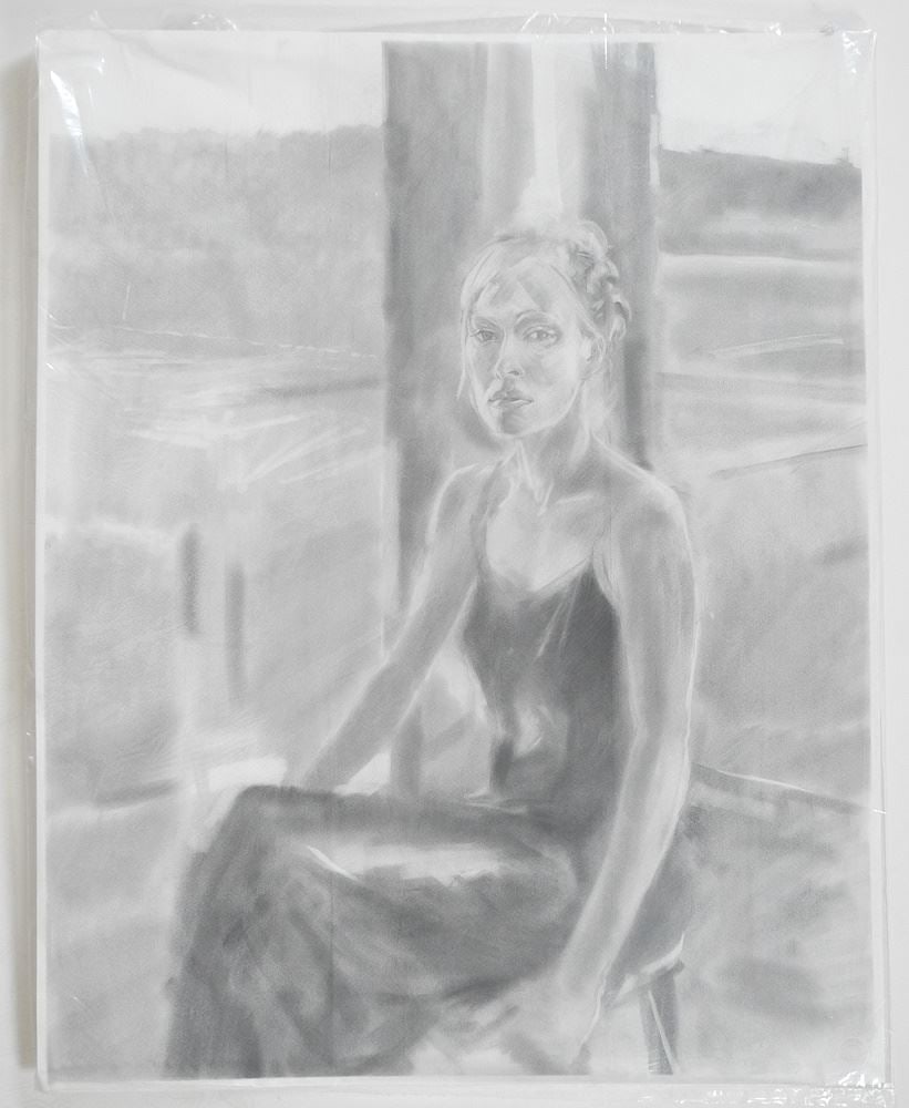Howarth:3 Unsigned Graphite on Paper Largest 28 1/2" x 22 1/2", "Portrait of Woman" & "Girl Reading" (1 of 2)