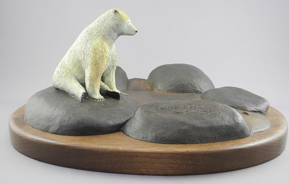 Bronze Sculpture signed G. (Gordon) Douglas Sage, 6" x 15", "Kermodi Bear..." #4/25. (1 of 9)