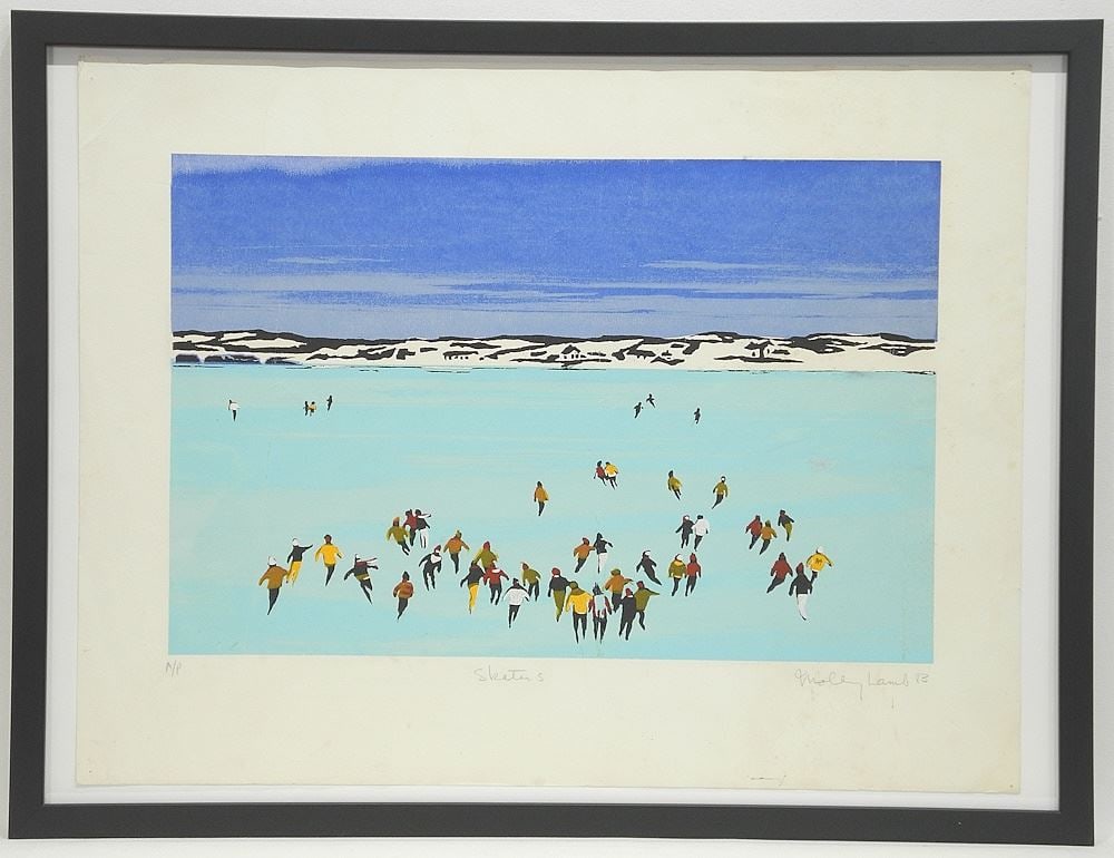 Serigraph signed Molly Lamb (Bobak), , Sheet 17" x 22", "Skaters", Artist Proof. (1 of 4)