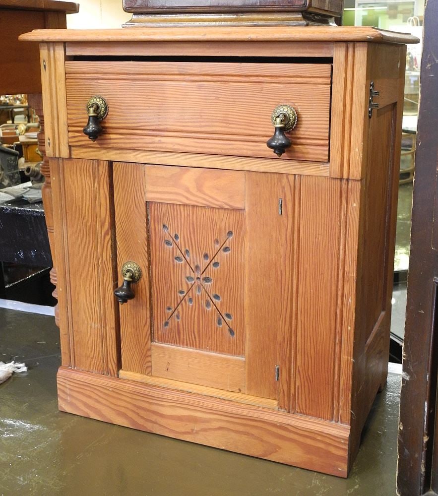 Late 19th C. Eastlake Pine Washstand , 27 3/4"h. (1 of 1)