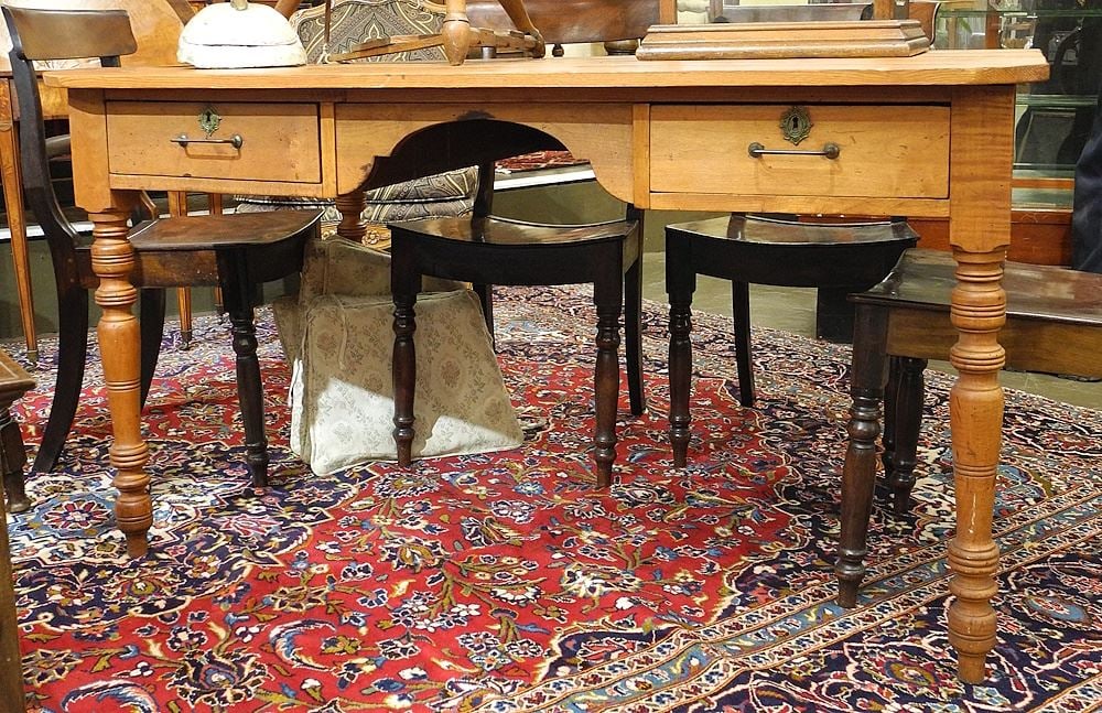 Pine Farmhouse Table 36 1/2"W x 54 1/4"L x 30 1/4"H.: Pine Farmhouse Table 36 1/2"W x 54 1/4"L x 30 1/4"H.