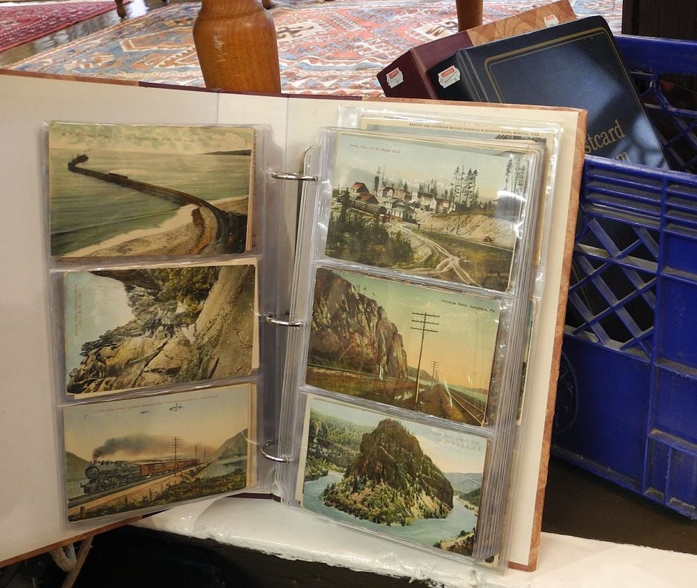 Three Binders of Train Postcards. (1 of 1)