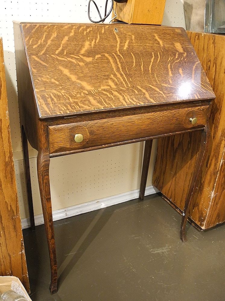 Oak Full Front Bureau, 40"h. (1 of 2)
