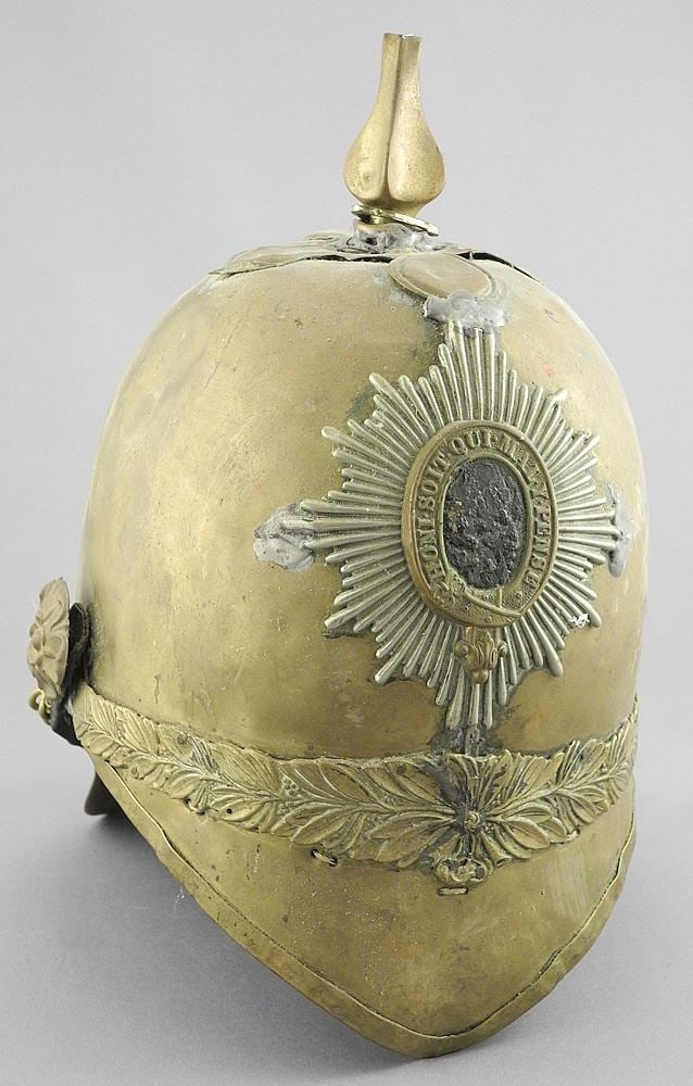 19th C. British Helmet, 10 1/2"h (as found / condition noted). (1 of 5)