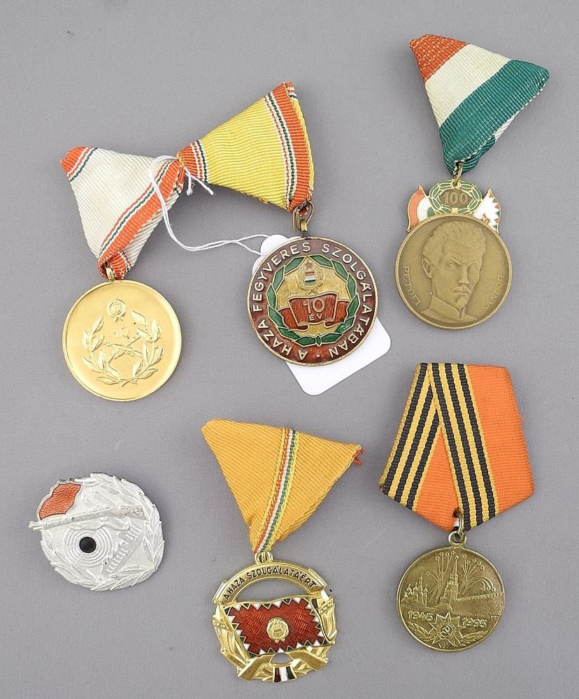 Six Soviet Bloc Medals. (1 of 2)