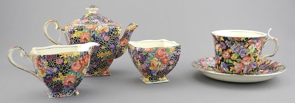 Royal Winton "Hazel" Chintz 3 Piece One Cup Tea Set with Majestic Tea Cup. (1 of 4)