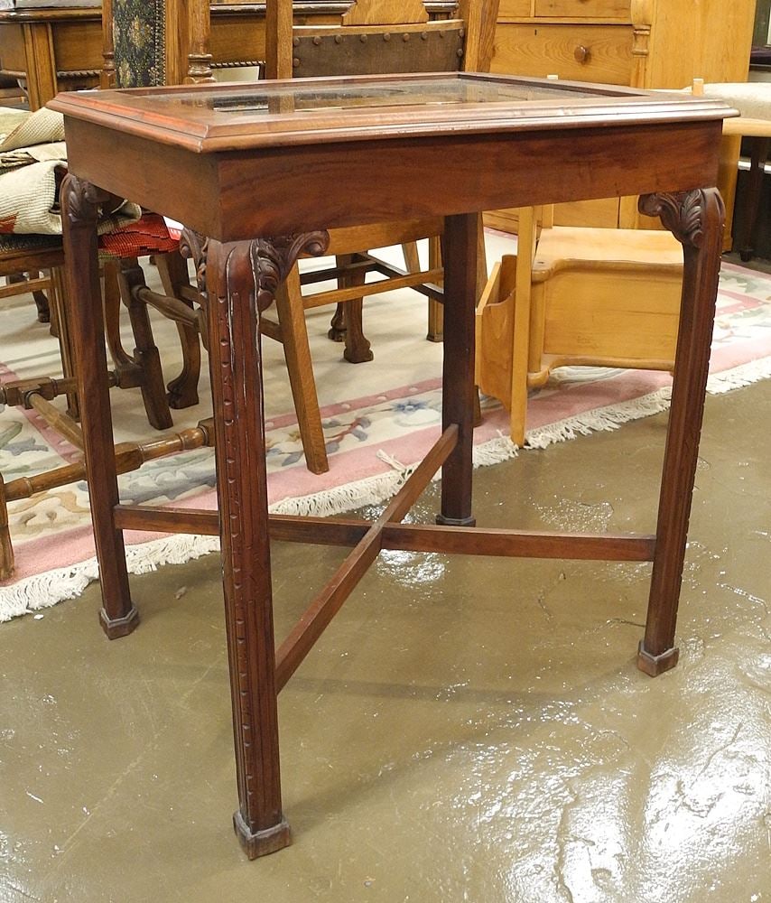 Southeast Asian Mahogany Specimen Table, 27 3/4"h.: Southeast Asian Mahogany Specimen Table, 27 3/4"h.